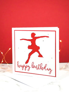 Toe Jump | Handmade Large Square Silhouette Birthday Card | The Bright Edition