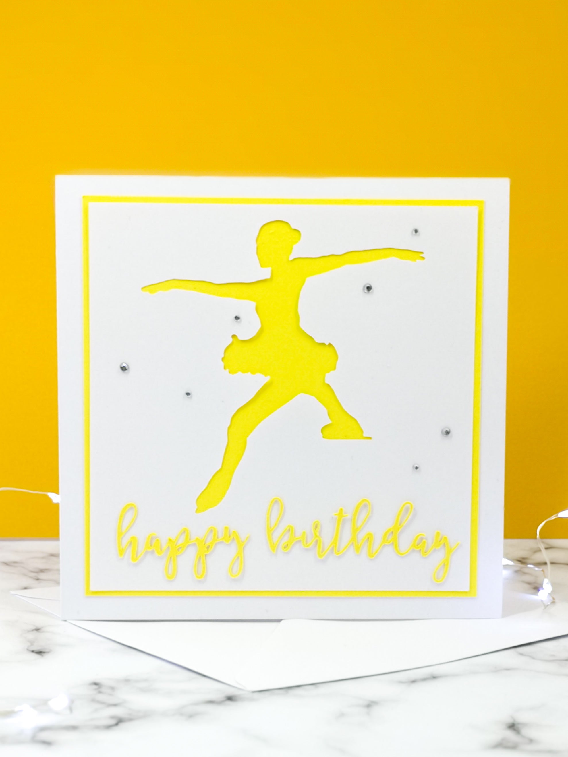 Toe Jump | Handmade Large Square Silhouette Birthday Card | The Bright Edition