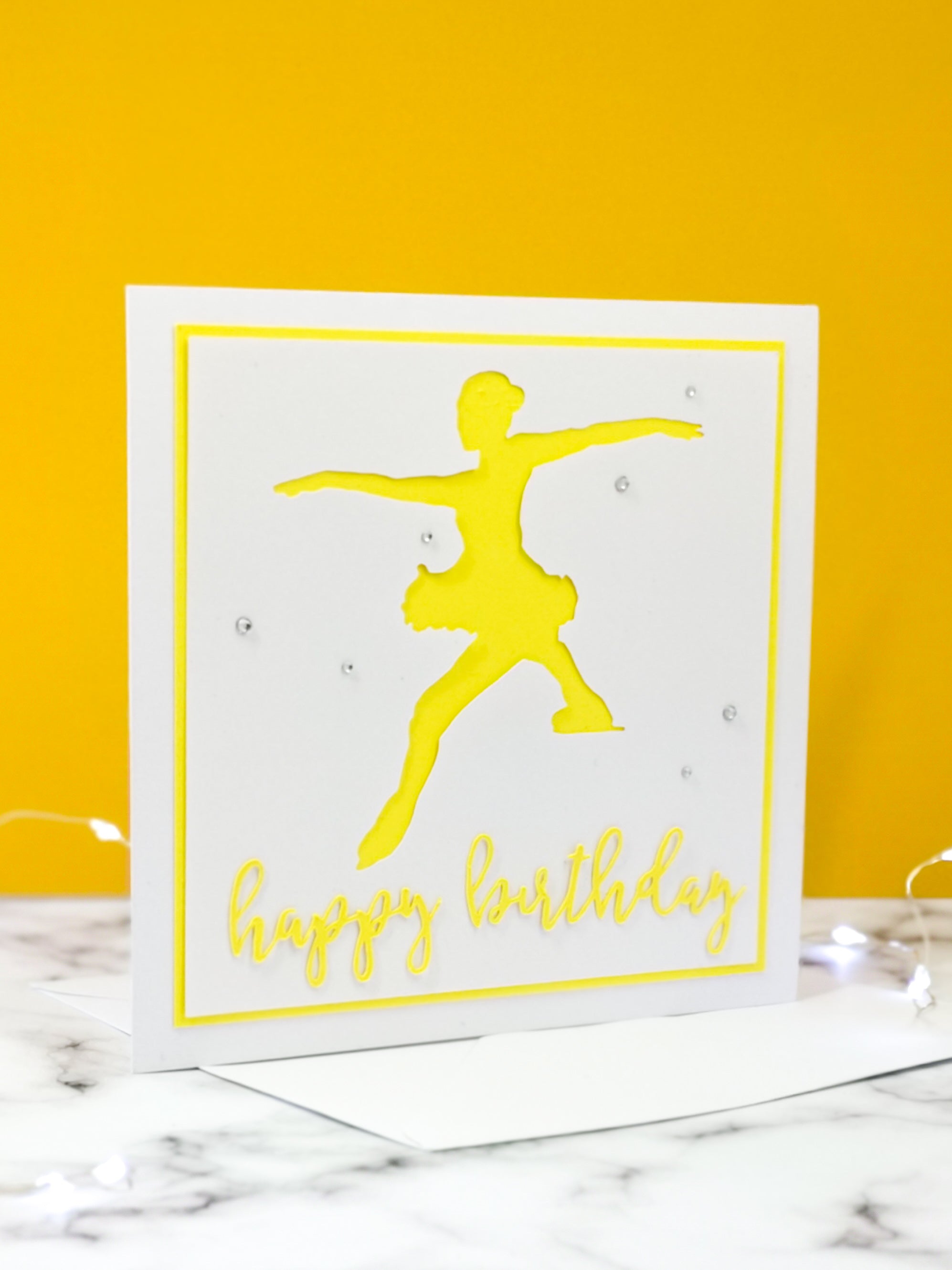 Toe Jump | Handmade Large Square Silhouette Birthday Card | The Bright Edition