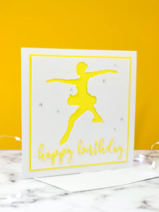 Toe Jump | Handmade Large Square Silhouette Birthday Card | The Bright Edition