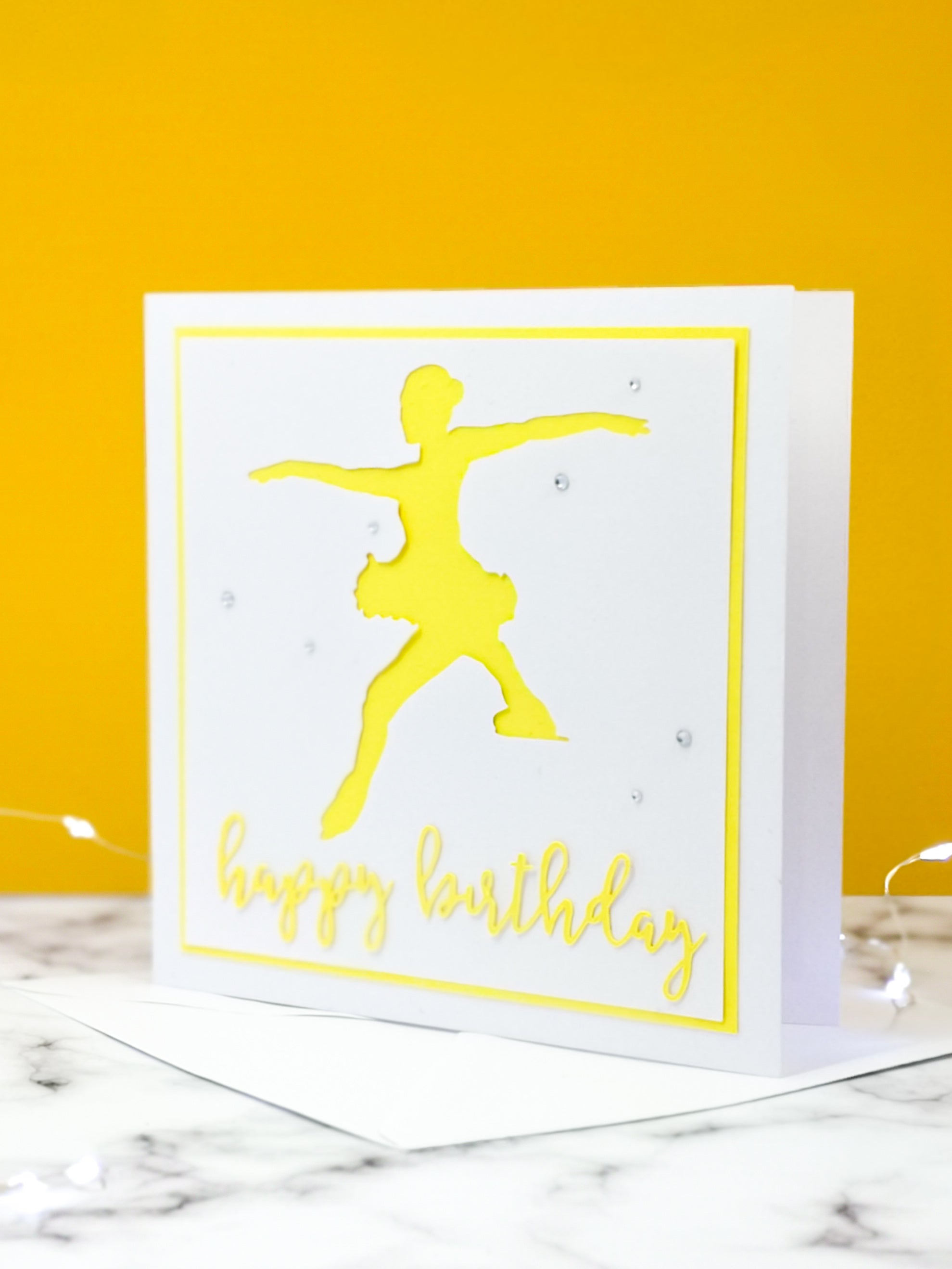 Toe Jump | Handmade Large Square Silhouette Birthday Card | The Bright Edition