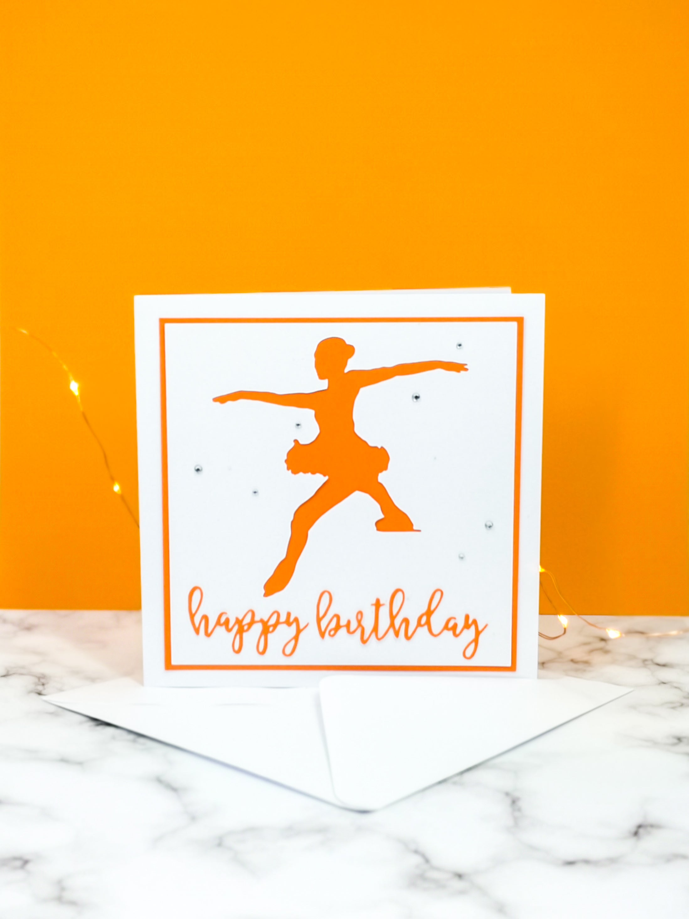 Toe Jump | Handmade Large Square Silhouette Birthday Card | The Bright Edition