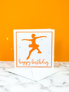 Toe Jump | Handmade Large Square Silhouette Birthday Card | The Bright Edition