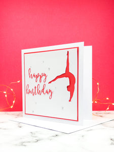 Back Flip | Handmade Large Square Silhouette Birthday Card | The Bright Edition