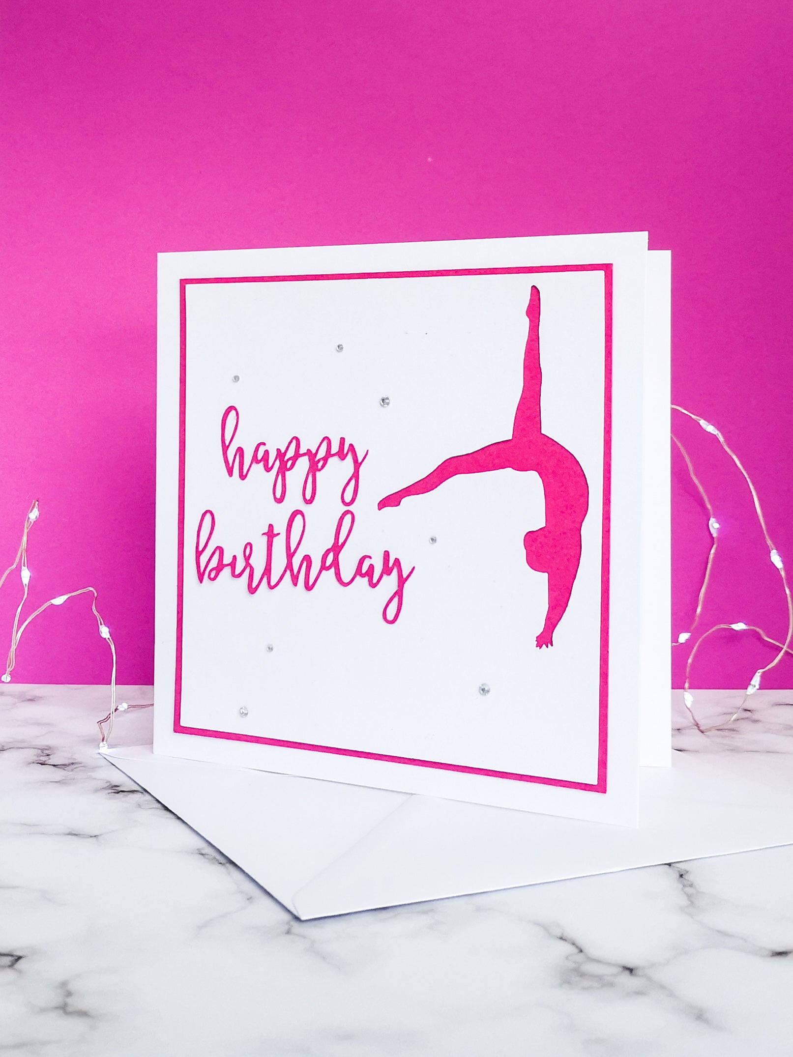 Back Flip | Handmade Large Square Silhouette Birthday Card | The Bright Edition