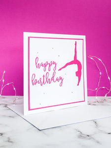 Back Flip | Handmade Large Square Silhouette Birthday Card | The Bright Edition