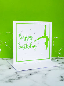 Back Flip | Handmade Large Square Silhouette Birthday Card | The Bright Edition