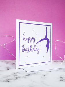 Back Flip | Handmade Large Square Silhouette Birthday Card | The Bright Edition