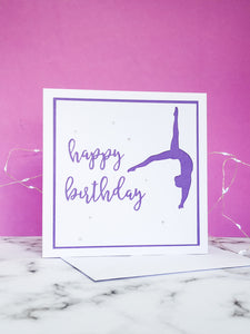 Back Flip | Handmade Large Square Silhouette Birthday Card | The Bright Edition