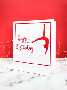 Back Flip | Handmade Large Square Silhouette Birthday Card | The Bright Edition