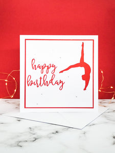 Back Flip | Handmade Large Square Silhouette Birthday Card | The Bright Edition