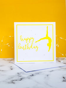 Back Flip | Handmade Large Square Silhouette Birthday Card | The Bright Edition