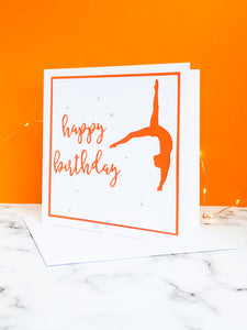 Back Flip | Handmade Large Square Silhouette Birthday Card | The Bright Edition