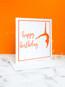 Back Flip | Handmade Large Square Silhouette Birthday Card | The Bright Edition