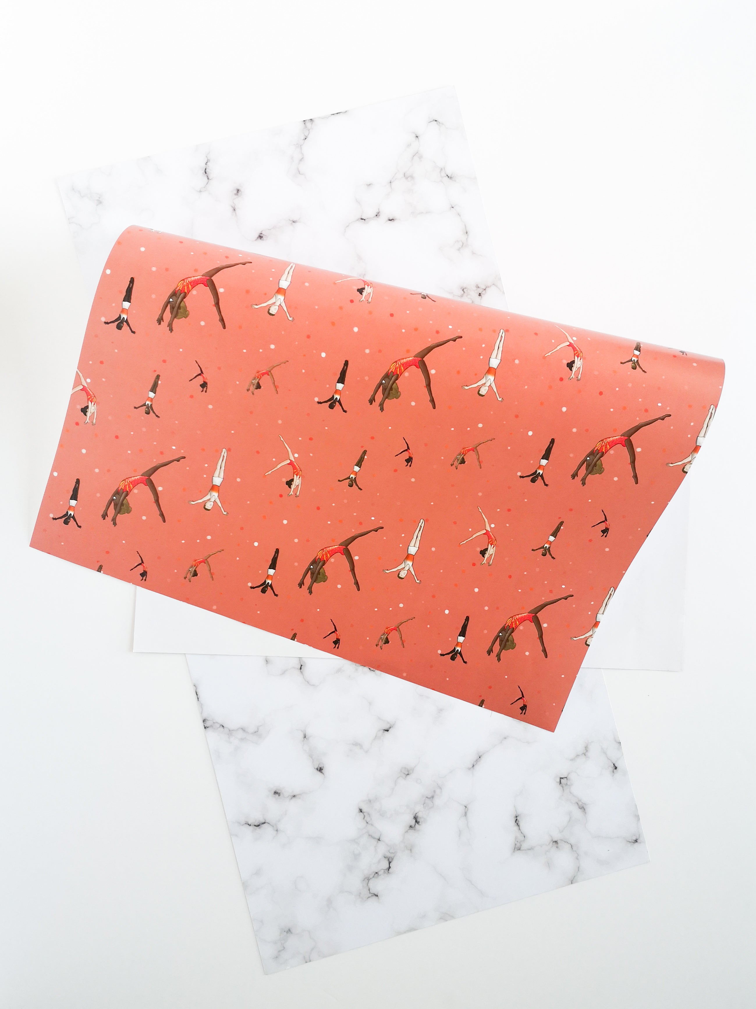 Gymnastics Coral Wrapping Paper | A2 Sheets