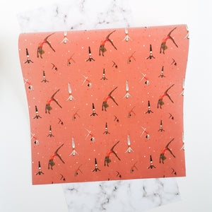 Gymnastics Coral Wrapping Paper | A2 Sheets