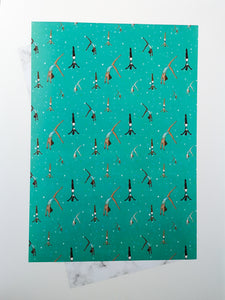 Gymnastics Turquoise Wrapping Paper | A2 Sheets