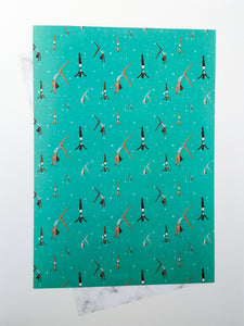 Gymnastics Turquoise Wrapping Paper | A2 Sheets