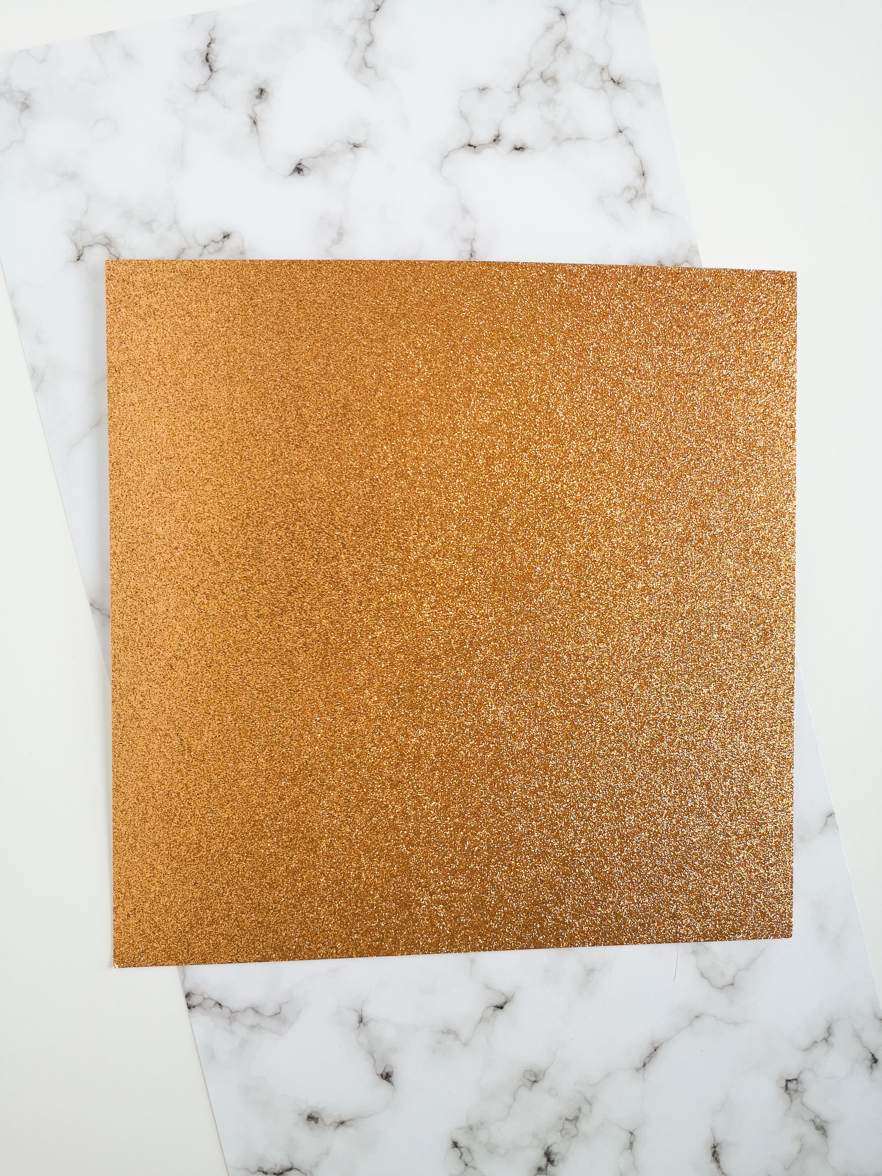 Rose gold or copper glitter 12 x 12 inch recycled cardstock