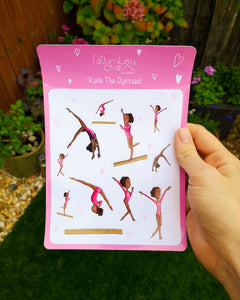 Katie The Gymnast Sticker Sheet | Gymnastics Illustrated Sticker Set