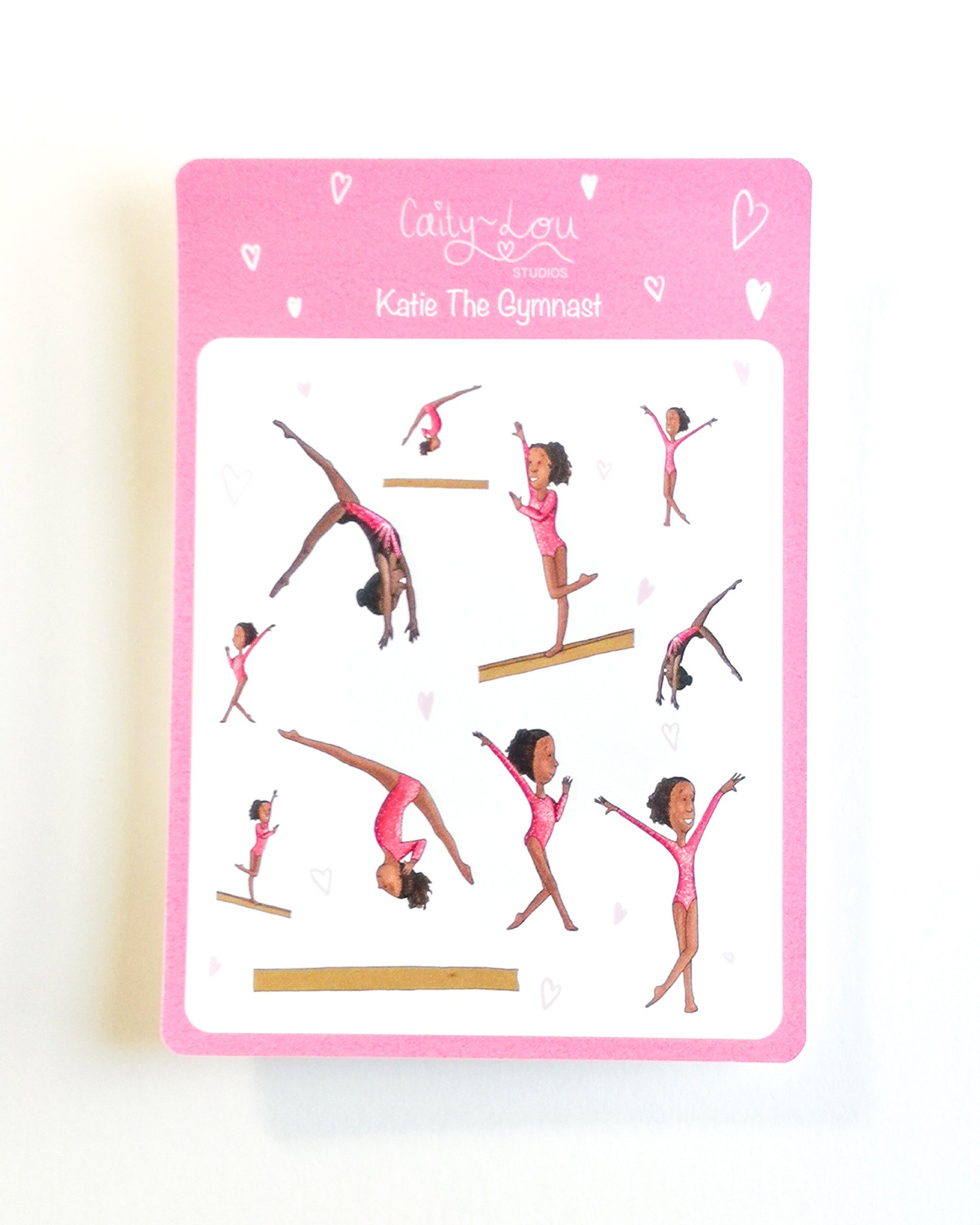 Katie The Gymnast Sticker Sheet | Gymnastics Illustrated Sticker Set