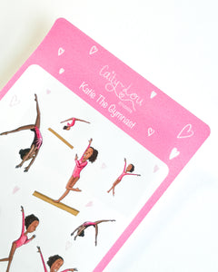 Katie The Gymnast Sticker Sheet | Gymnastics Illustrated Sticker Set