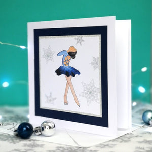 Lily The Figure Skater | Handmade Ice Skating Notecard Card