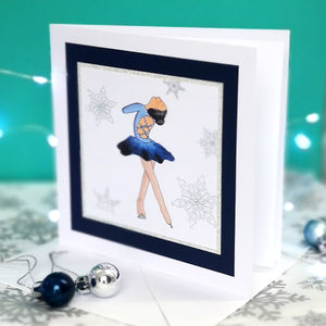 Lily The Figure Skater | Handmade Ice Skating Notecard Card