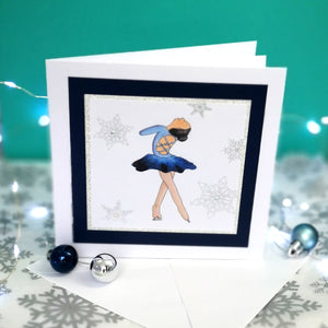 Lily The Figure Skater | Handmade Ice Skating Notecard Card