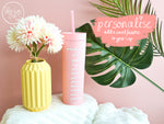 Load image into Gallery viewer, Personalised Gymnastics Rhinestone Tumbler with Straw | Chest Stand
