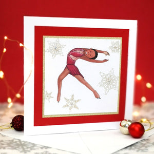 Sophie The Figure Skater | Handmade Ice Skating Any Occasion Notecard Card