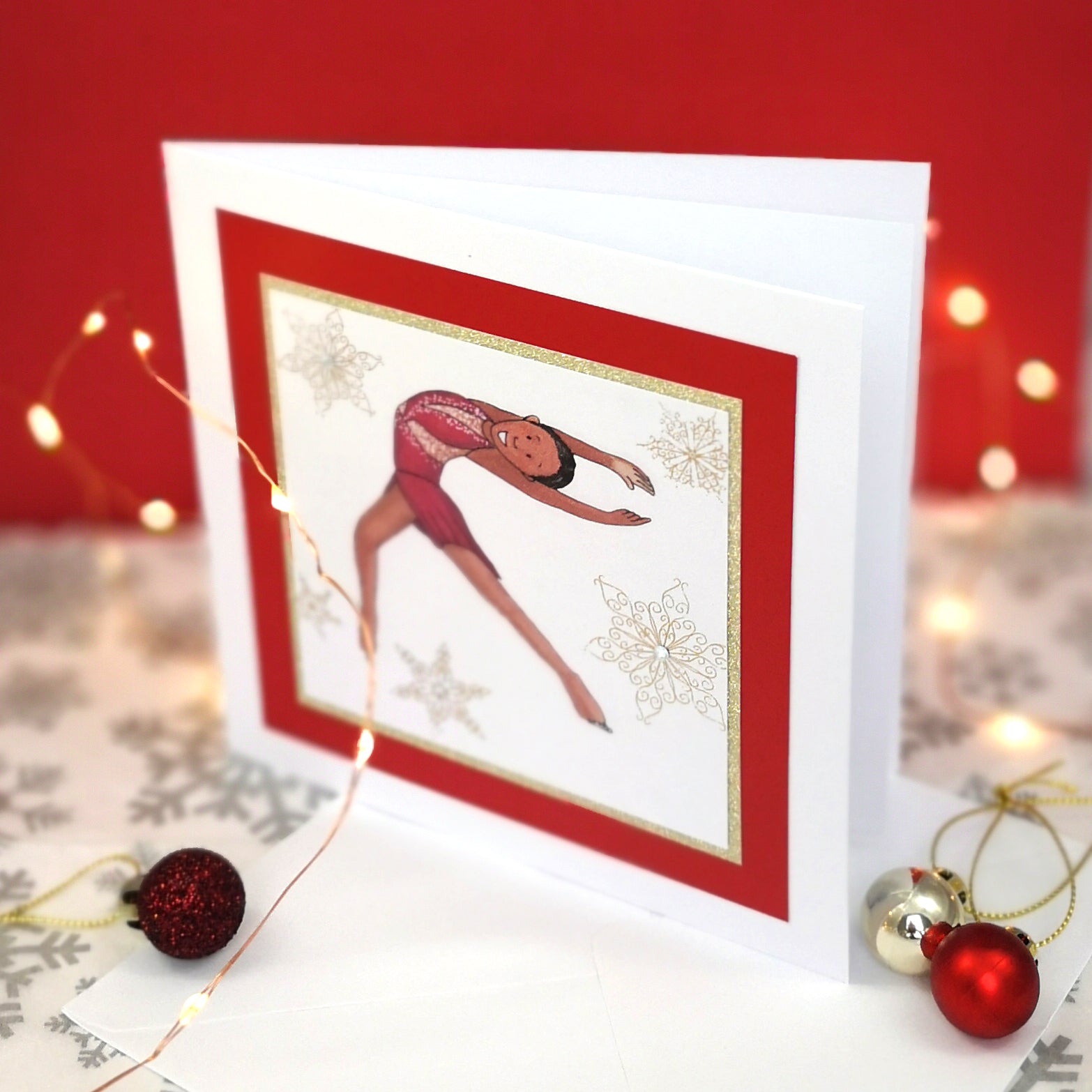 Sophie The Figure Skater | Handmade Ice Skating Any Occasion Notecard Card