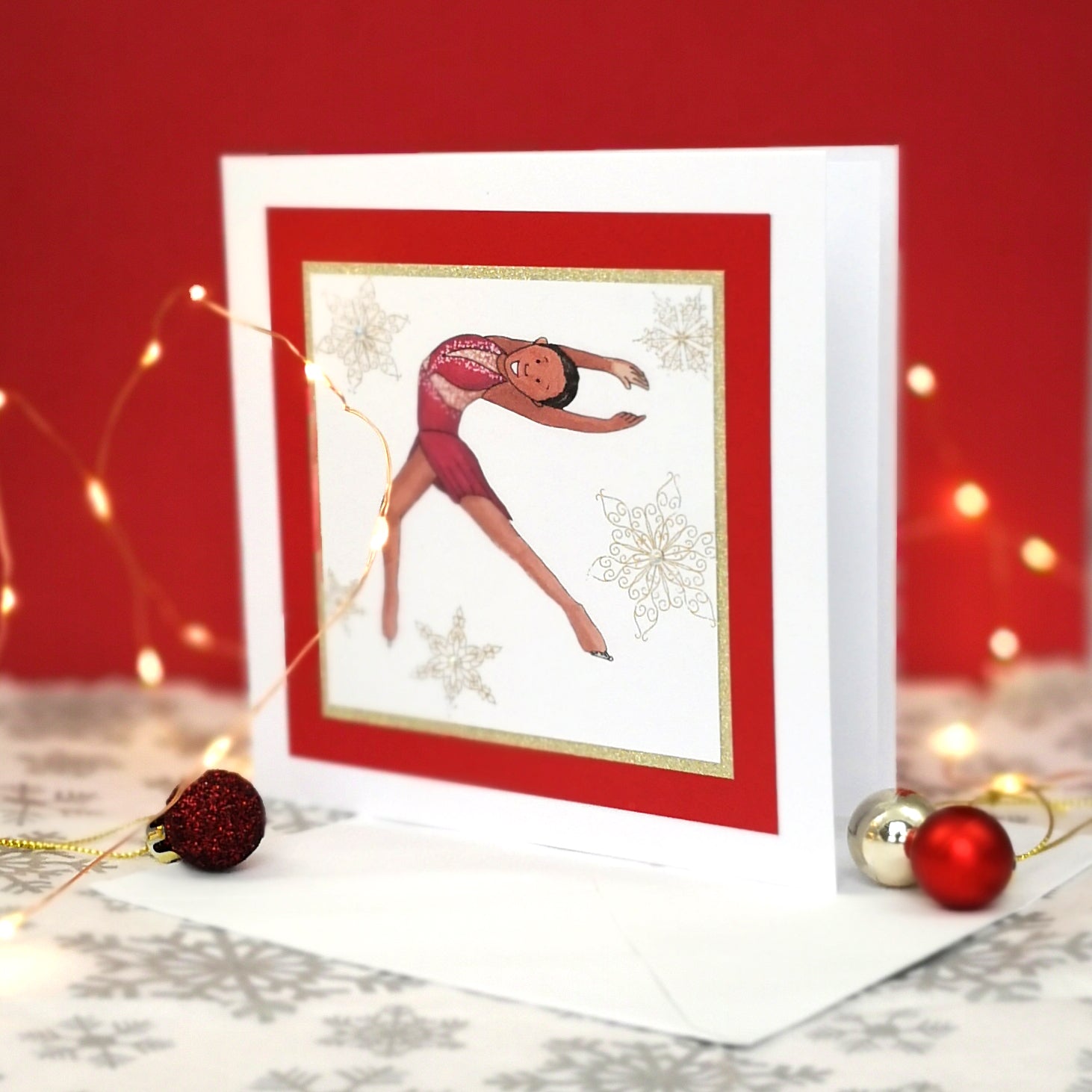 Sophie The Figure Skater | Handmade Ice Skating Any Occasion Notecard Card