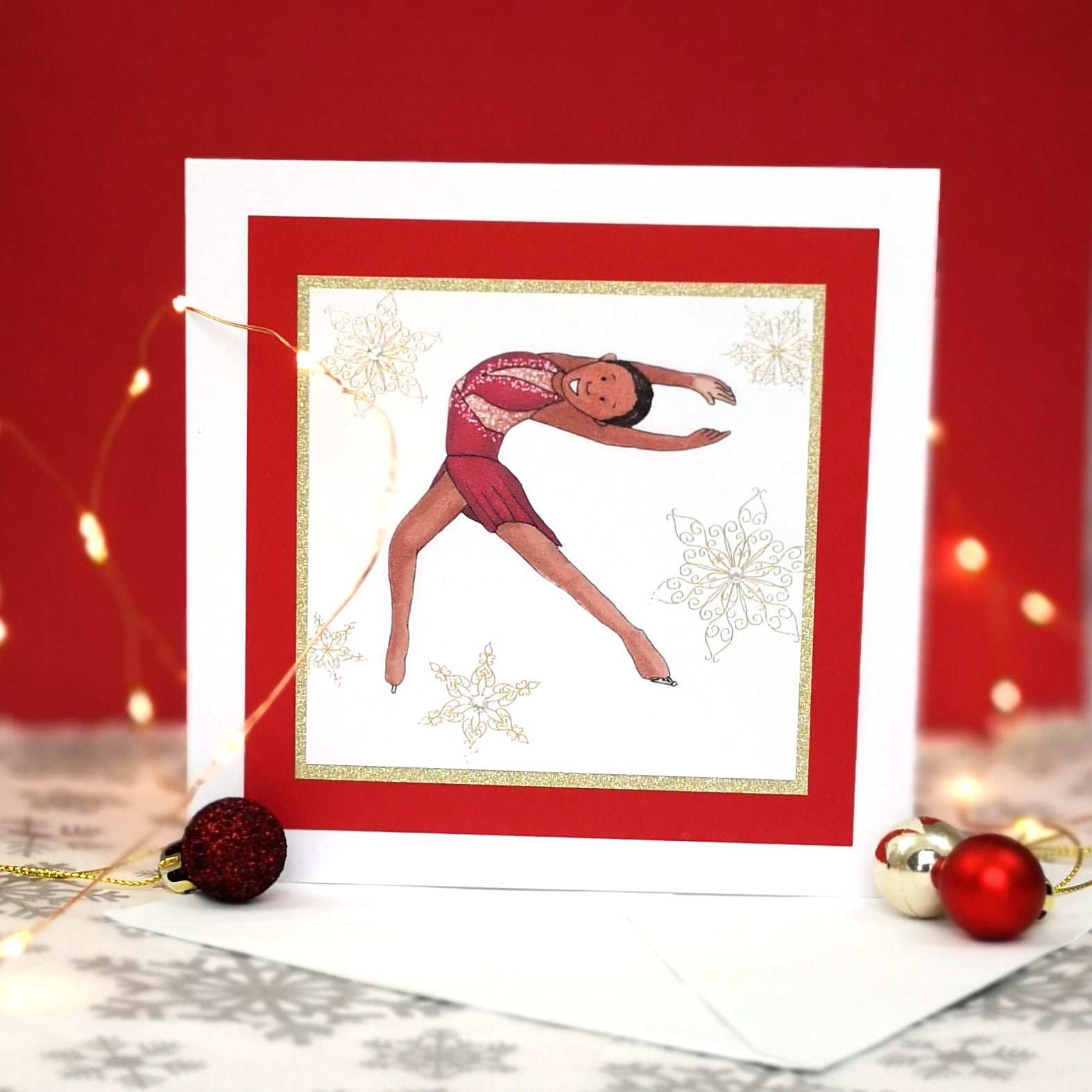 Sophie The Figure Skater | Handmade Ice Skating Any Occasion Notecard Card