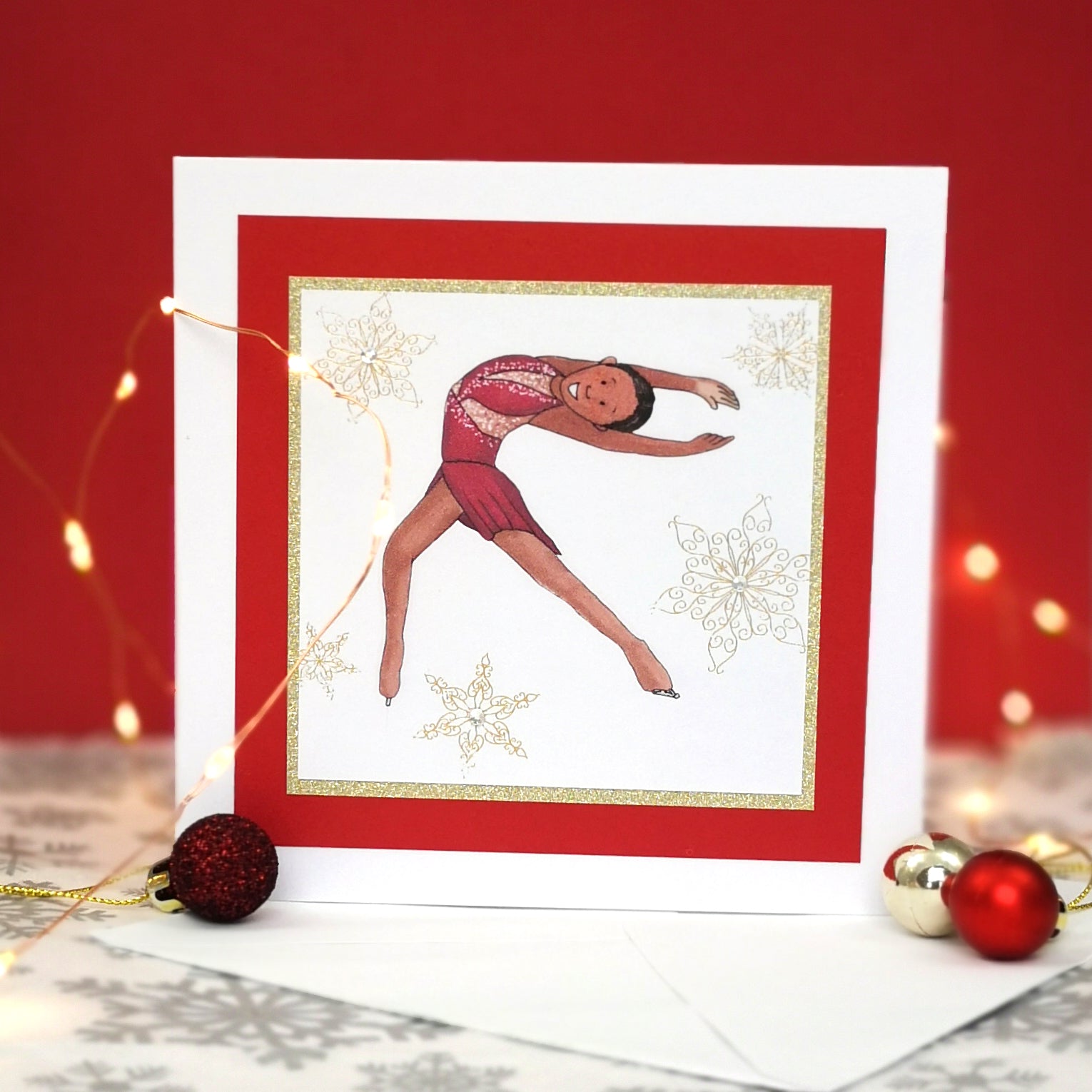 Sophie The Figure Skater | Handmade Ice Skating Any Occasion Notecard Card