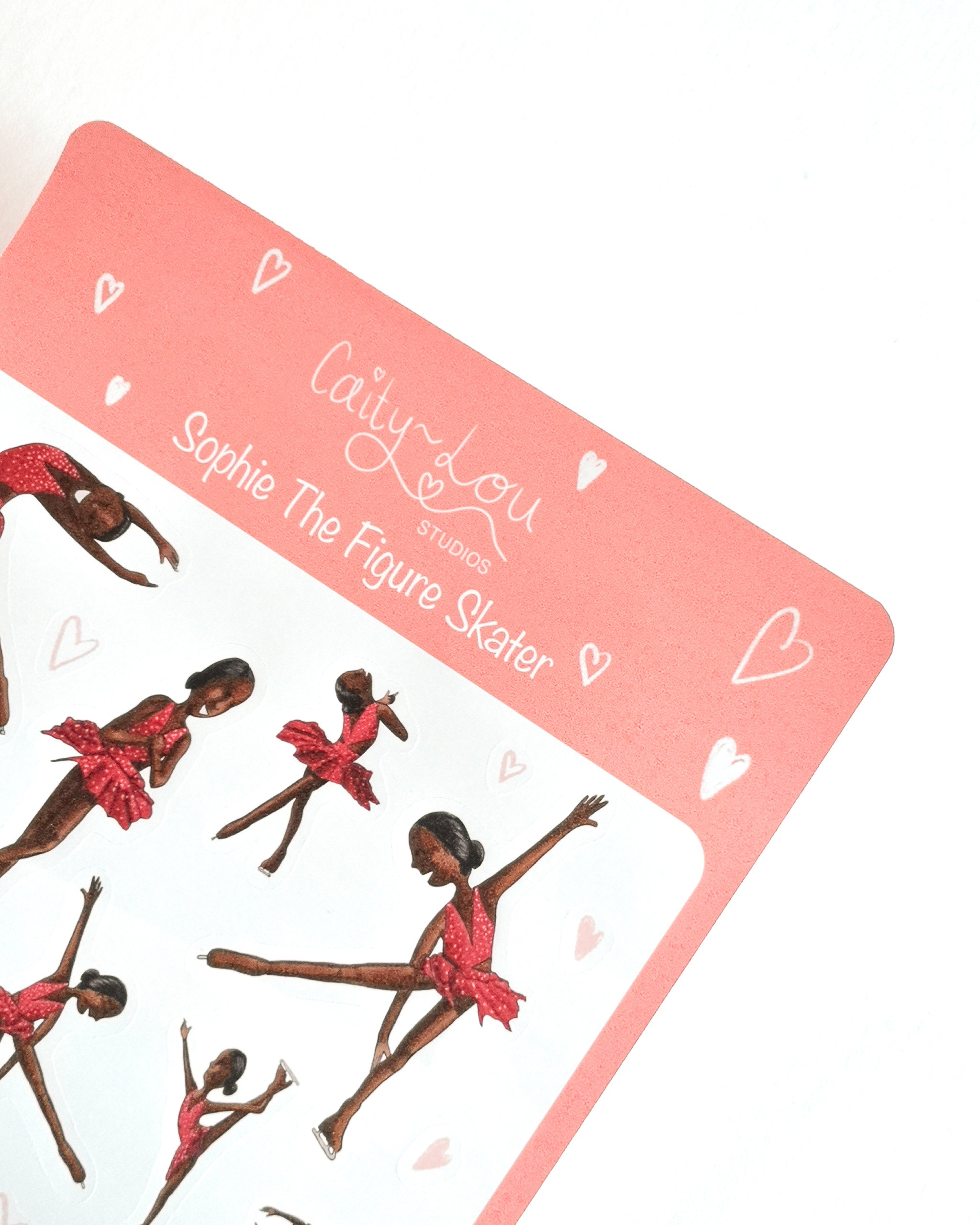 Sophie The Figure Skater Sticker Sheet | Ice Skating Illustrated Sticker Set