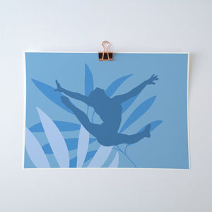 Ring Leap Gymnast Art Print | Gymnastics Wall Art