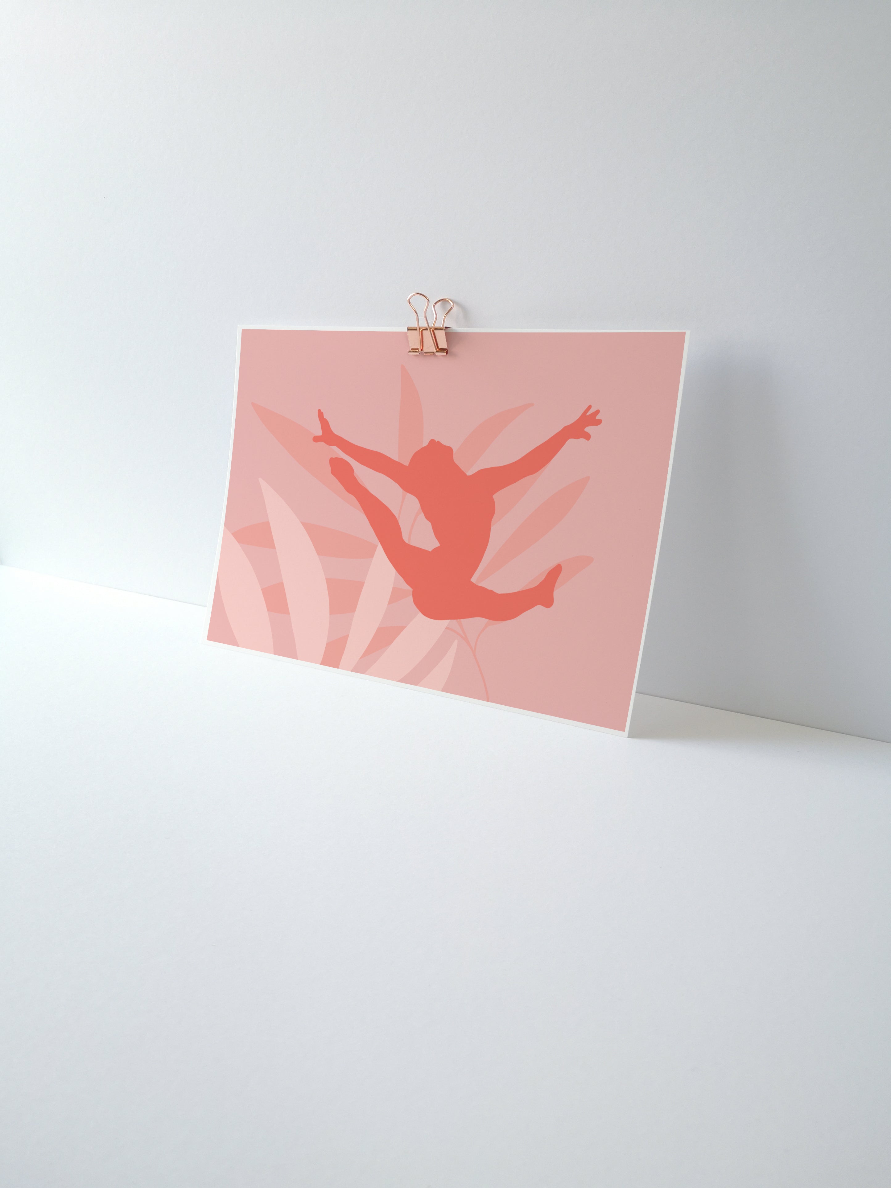 Ring Leap Gymnast Art Print | Gymnastics Wall Art