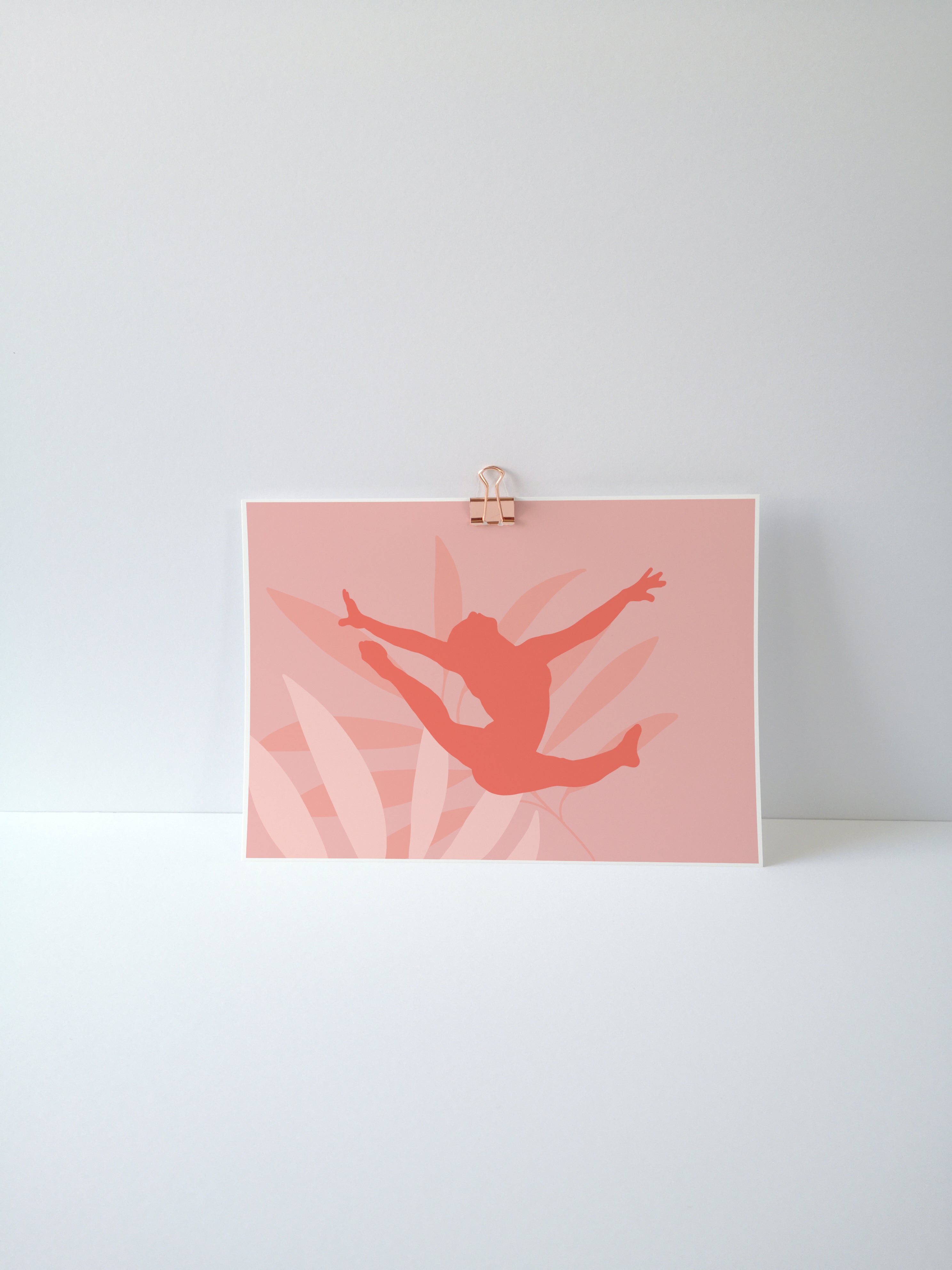 Ring Leap Gymnast Art Print | Gymnastics Wall Art