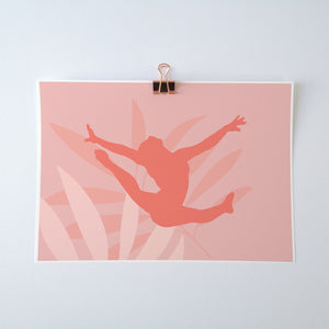 Ring Leap Gymnast Art Print | Gymnastics Wall Art