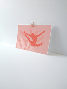 Ring Leap Gymnast Art Print | Gymnastics Wall Art