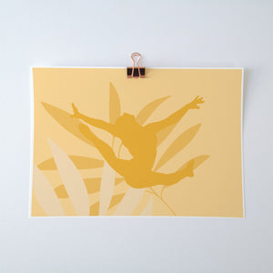 Ring Leap Gymnast Art Print | Gymnastics Wall Art