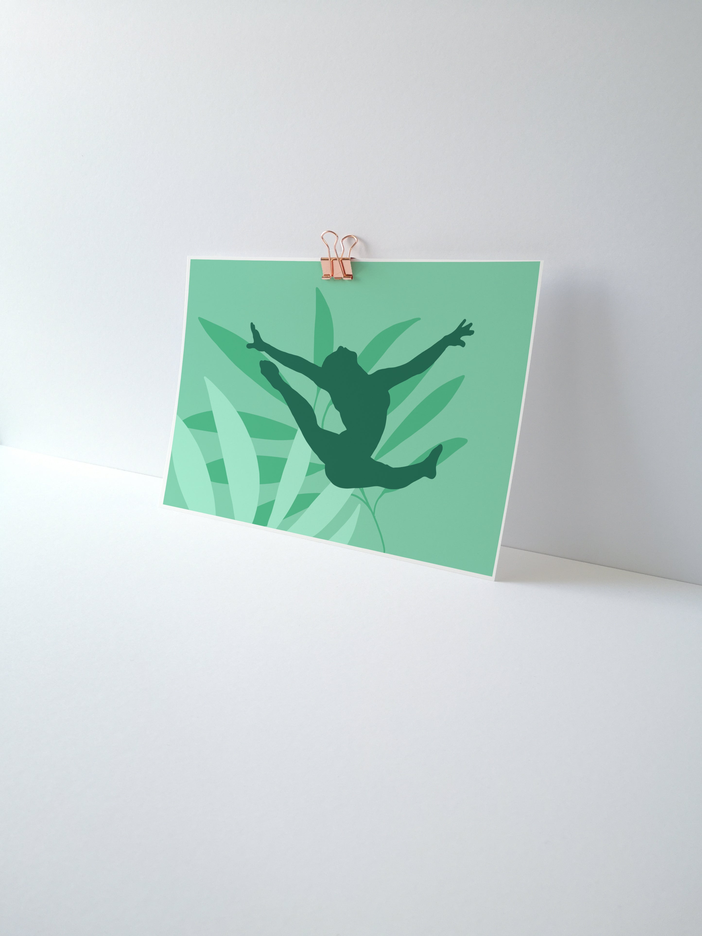 Ring Leap Gymnast Art Print | Gymnastics Wall Art