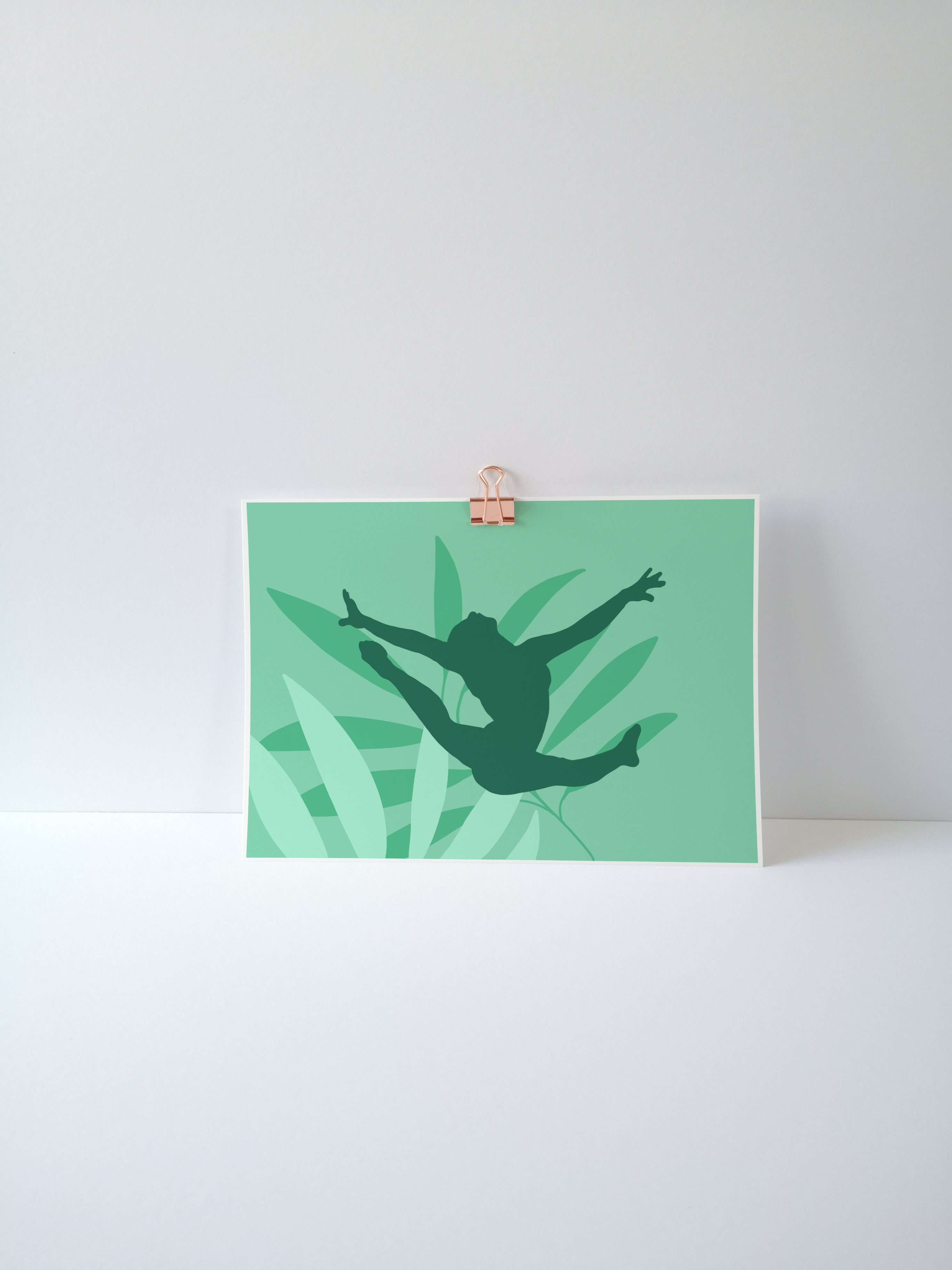 Ring Leap Gymnast Art Print | Gymnastics Wall Art