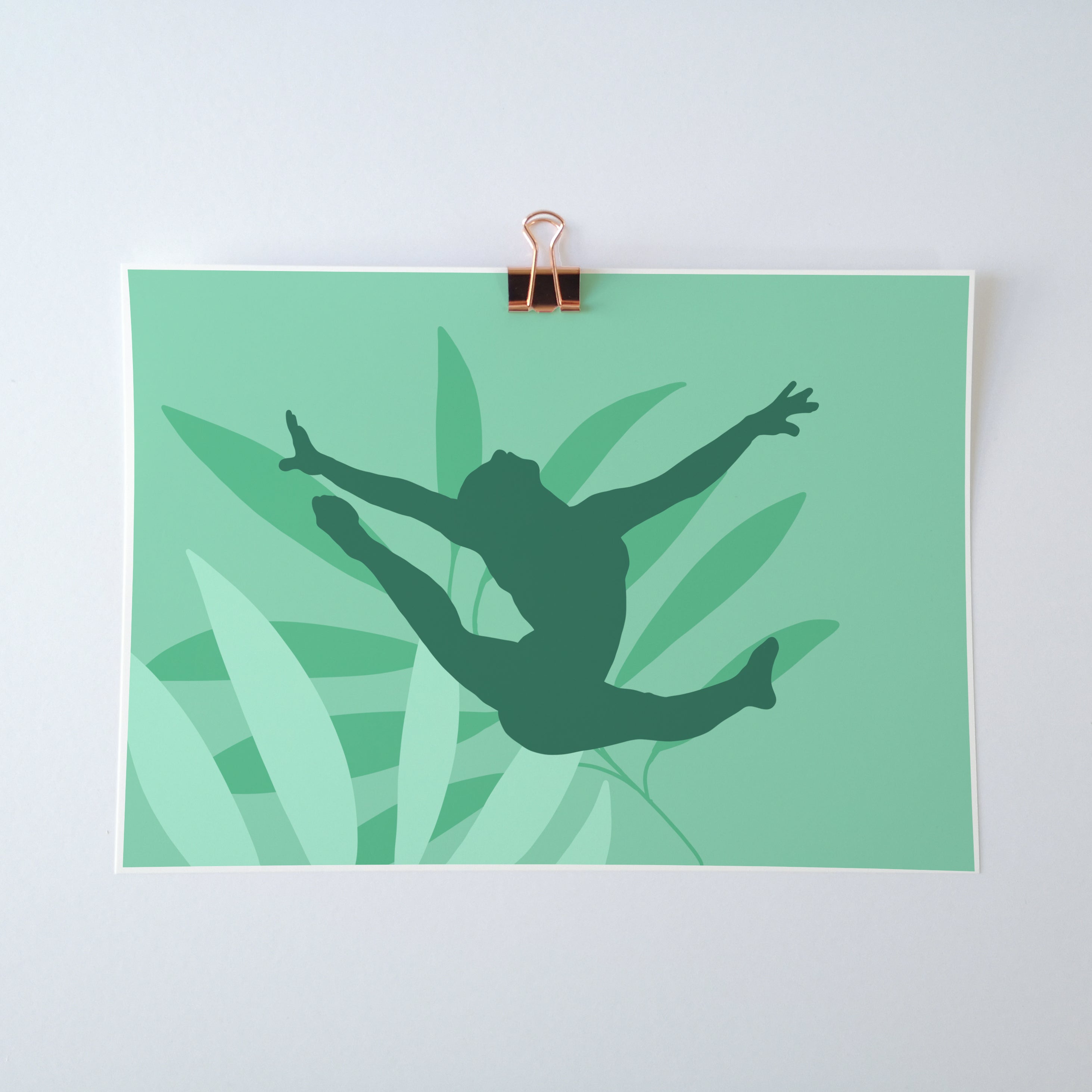 Ring Leap Gymnast Art Print | Gymnastics Wall Art