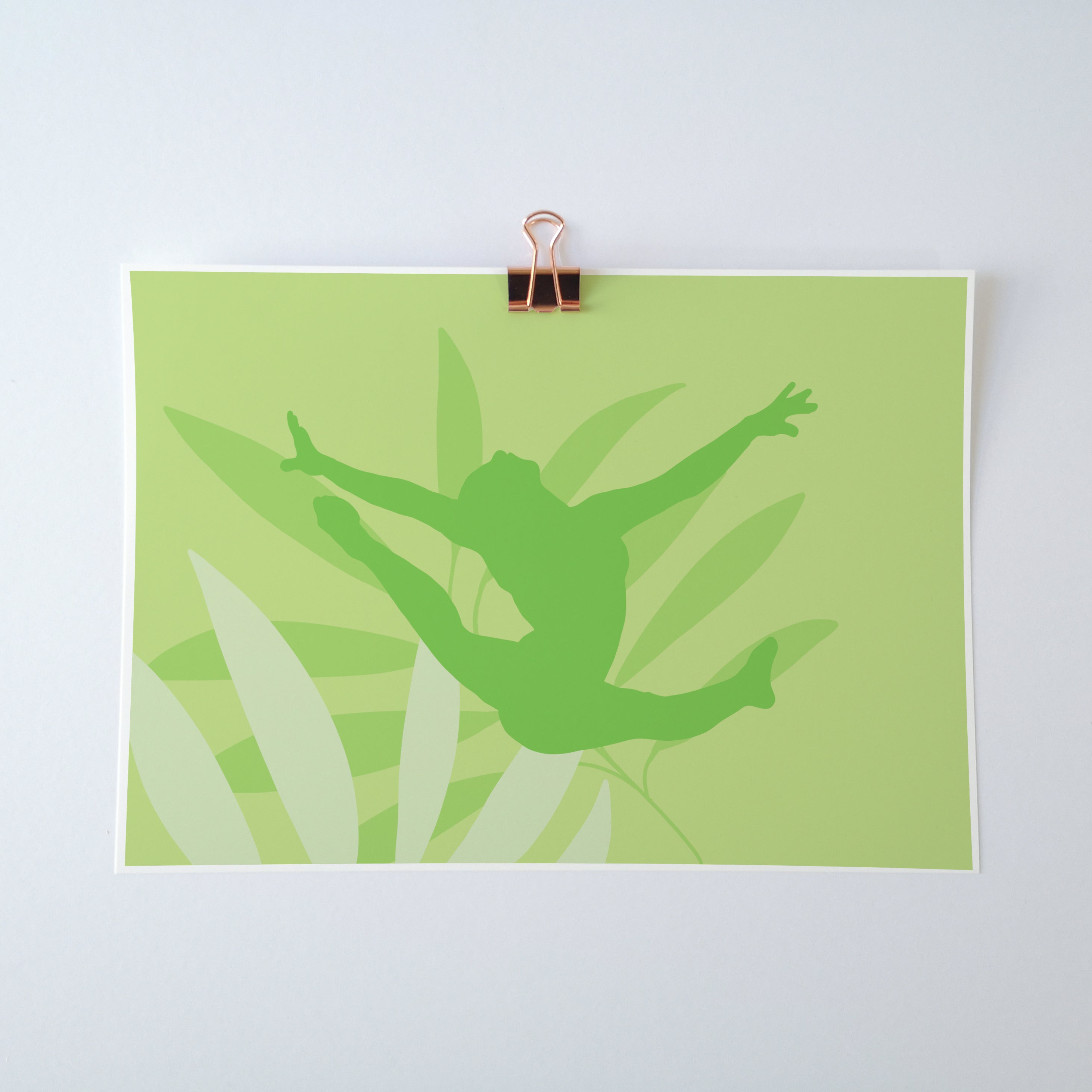 Ring Leap Gymnast Art Print | Gymnastics Wall Art