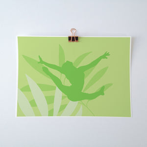 Ring Leap Gymnast Art Print | Gymnastics Wall Art