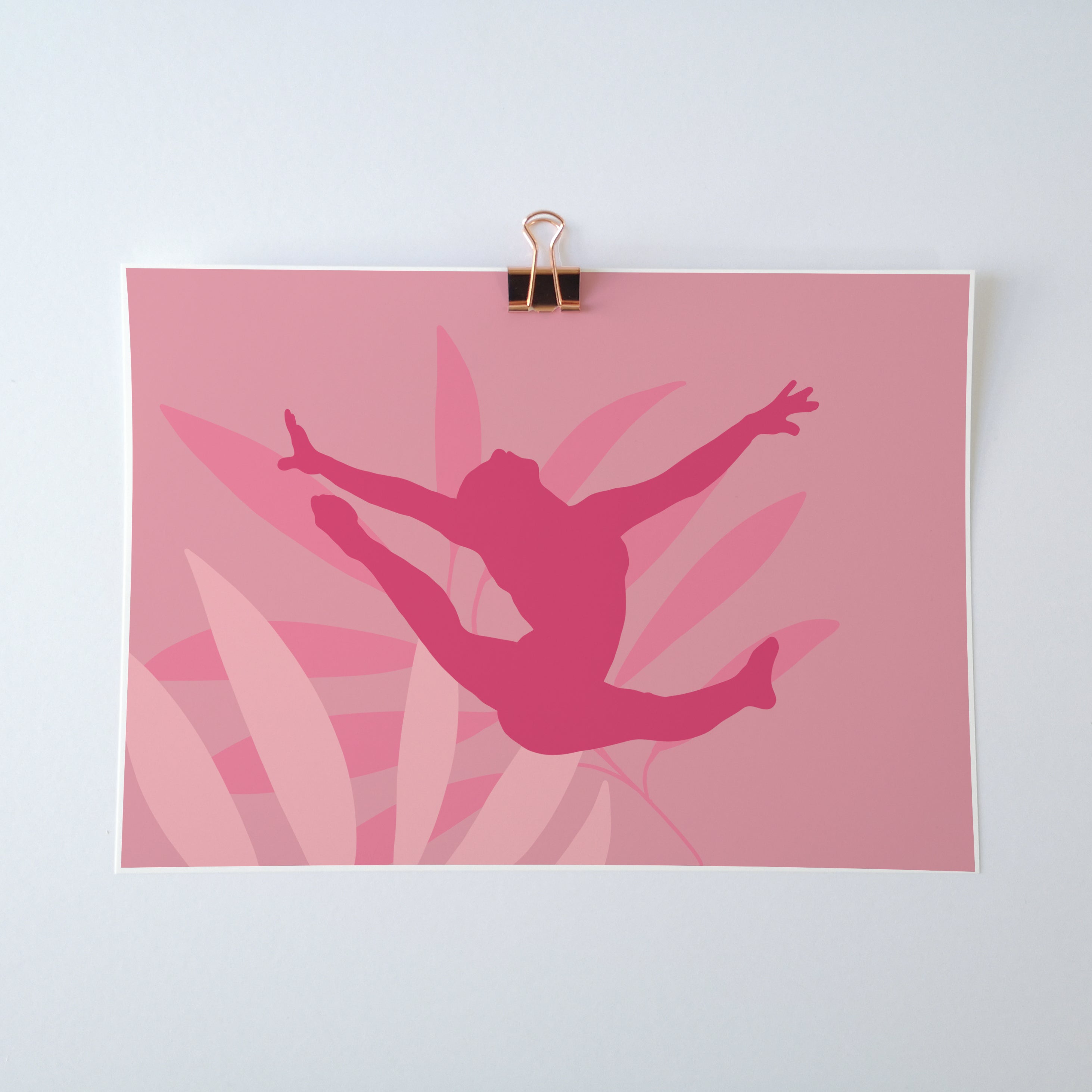 Ring Leap Gymnast Art Print | Gymnastics Wall Art