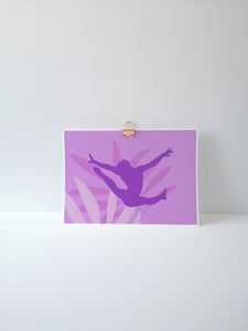 Ring Leap Gymnast Art Print | Gymnastics Wall Art