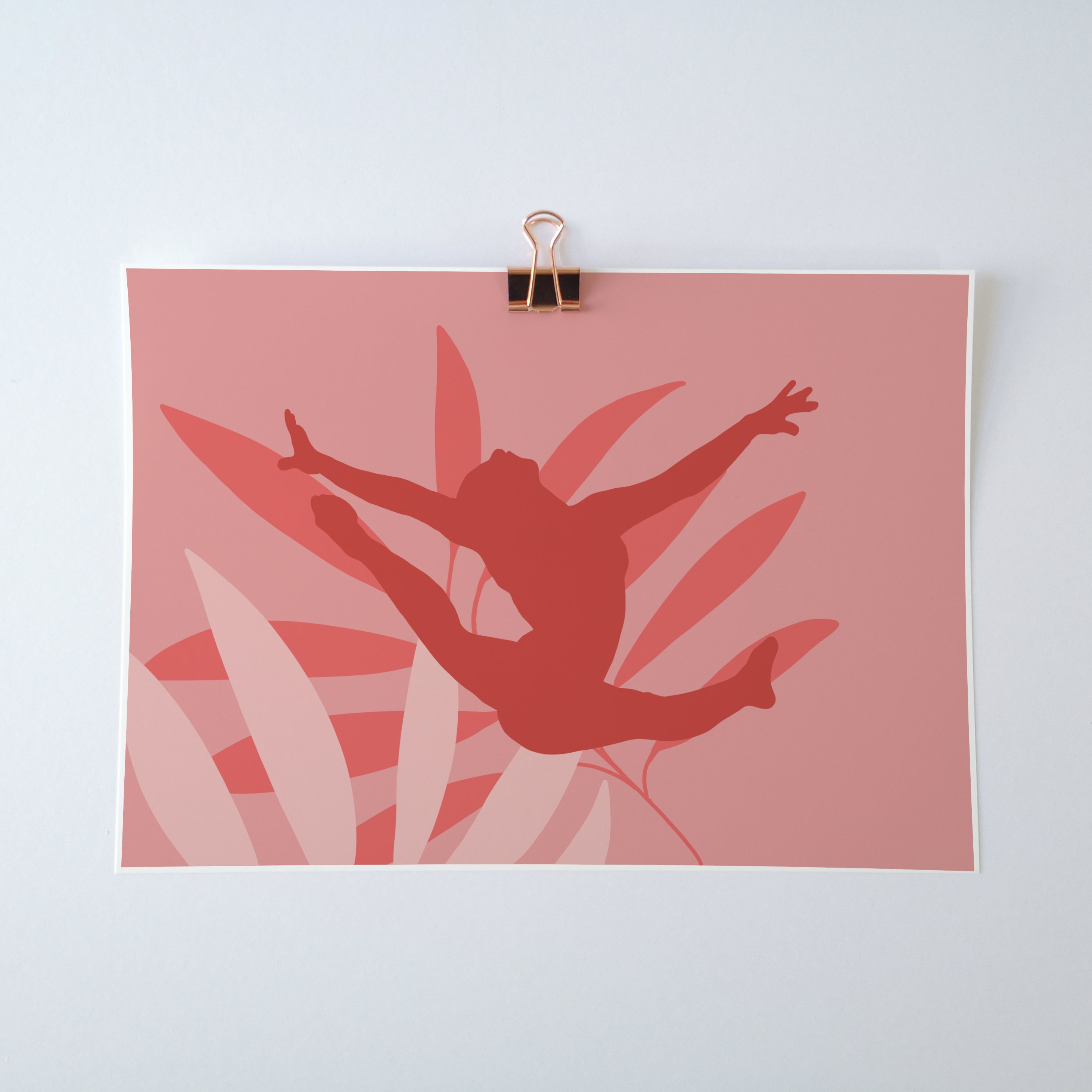 Ring Leap Gymnast Art Print | Gymnastics Wall Art